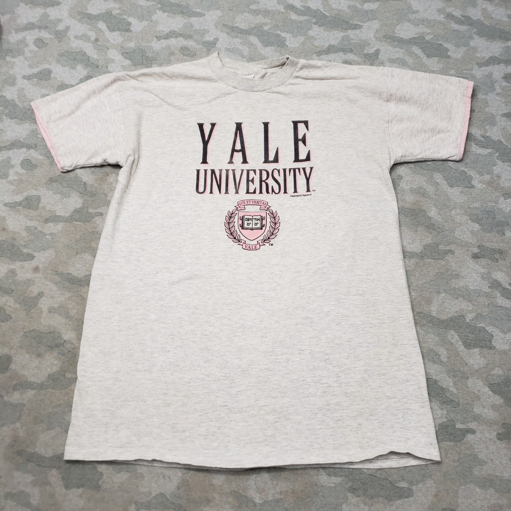 VTG Yale University Top Women OS Gray Graphic Short Sleeve Heartland Academic